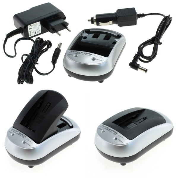 Carregador p. JVC Everio GZ-HM334, Carregador para bateria com 230V AC adaptador, carregador + carregador de carro para o carro, caminhão 12V e 24V.